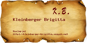 Kleinberger Brigitta névjegykártya